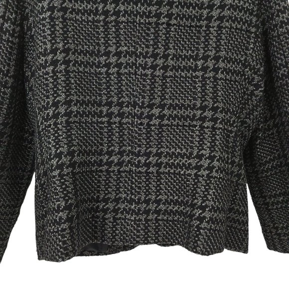 Talbots Collections Petites 3 Button Plaid Jacket Womens Size 14 Metallic Sheen - Picture 8 of 13